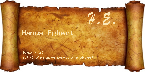 Hanus Egbert névjegykártya